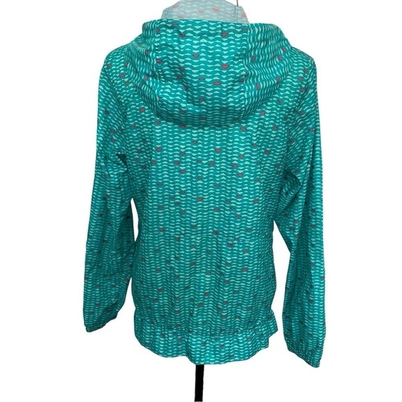 Columbia Women’s Windbreaker Rain Jacket Teal and Hot Pink Aztec Print Sz Small - Picture 4 of 12